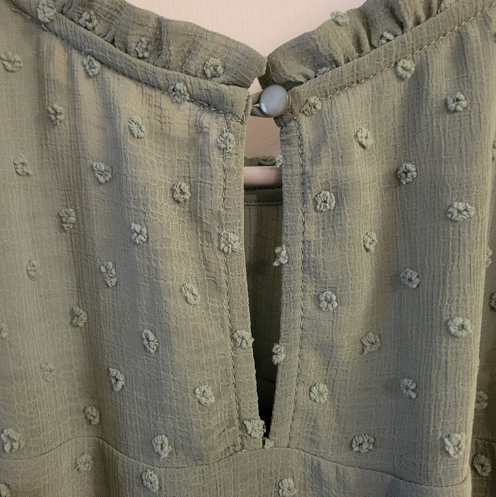 Monteau Sage Green Tiered Midi Dress - Picture 3 of 4